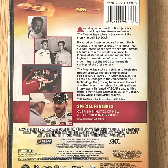 NASCAR: The Ride of Their Lives (DVD ~ 2009) Narrated By Kevin Costner ~ NIB - Picture 2 of 4